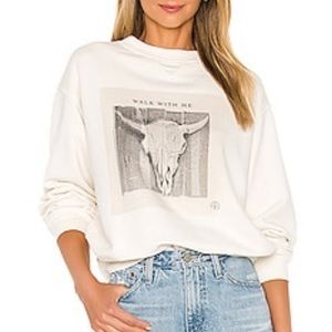 Anine Bing Ramona walk with me sweatshirt size Xs ivory
